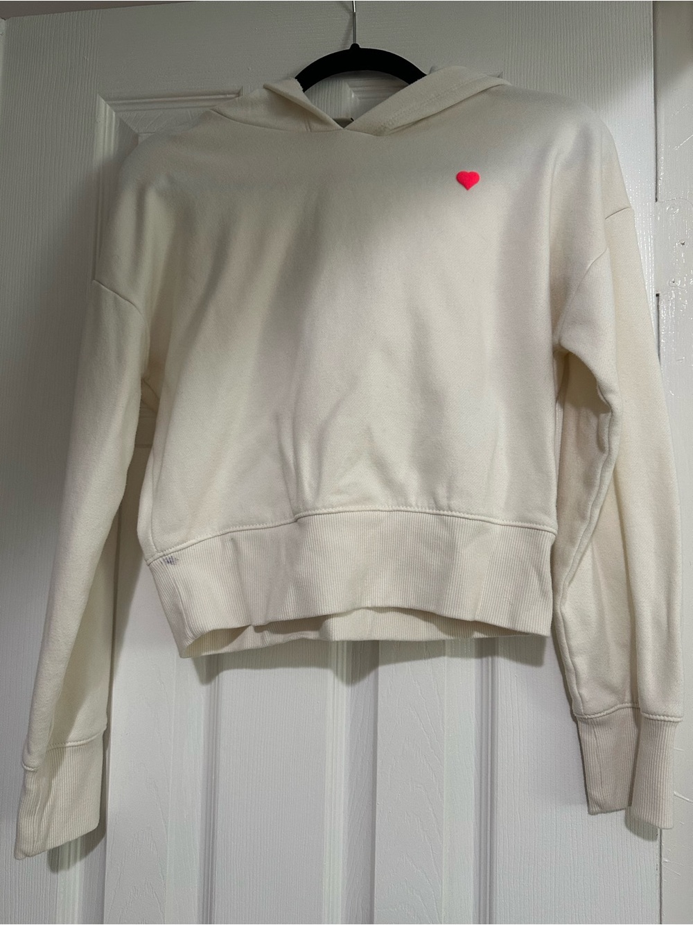 A new day Cropped Hoodie with Pink Heart